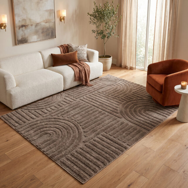 Covor Linea 3D Taupe Patchwork