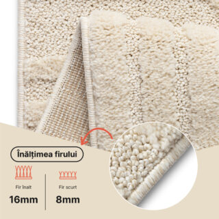 Covor Linea 3D Crem Patchwork