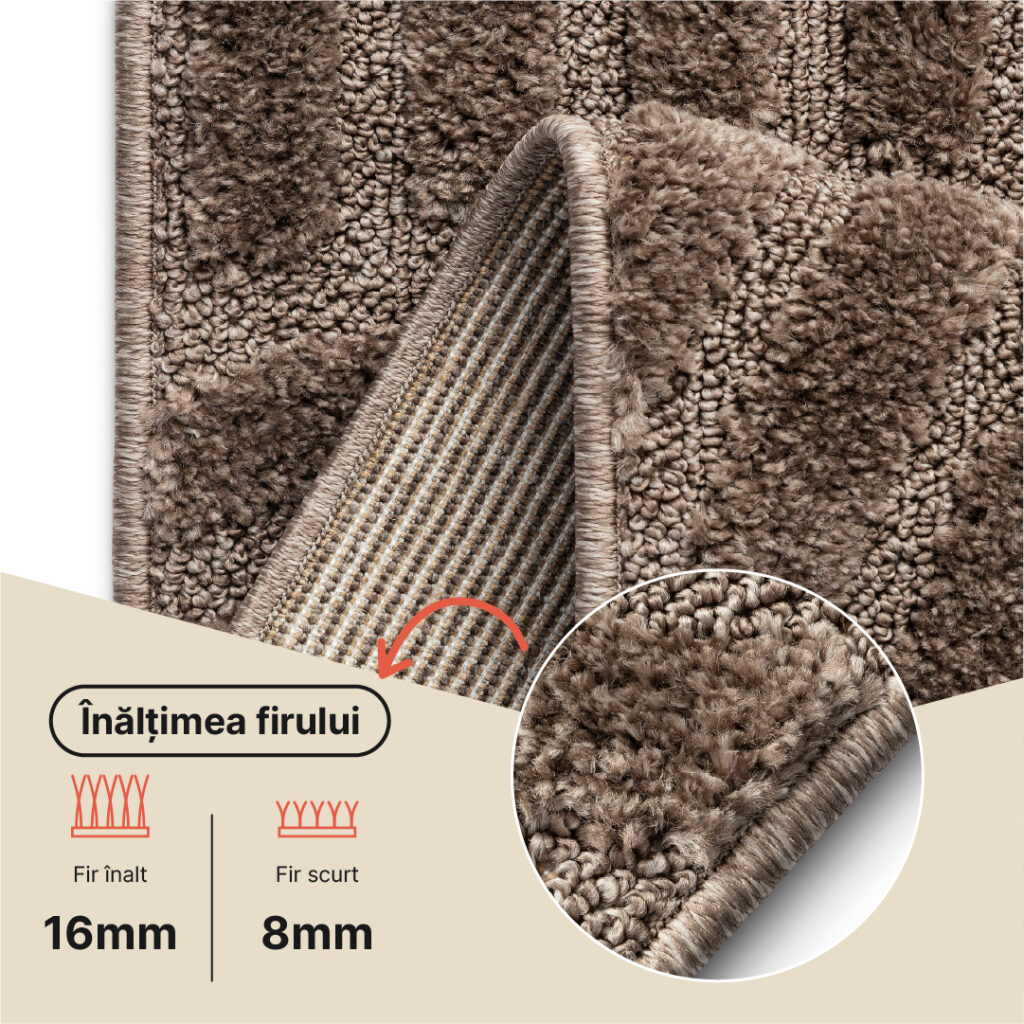 Covor Linea 3D Taupe Valuri