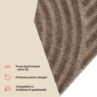 Covor Linea 3D Taupe Valuri