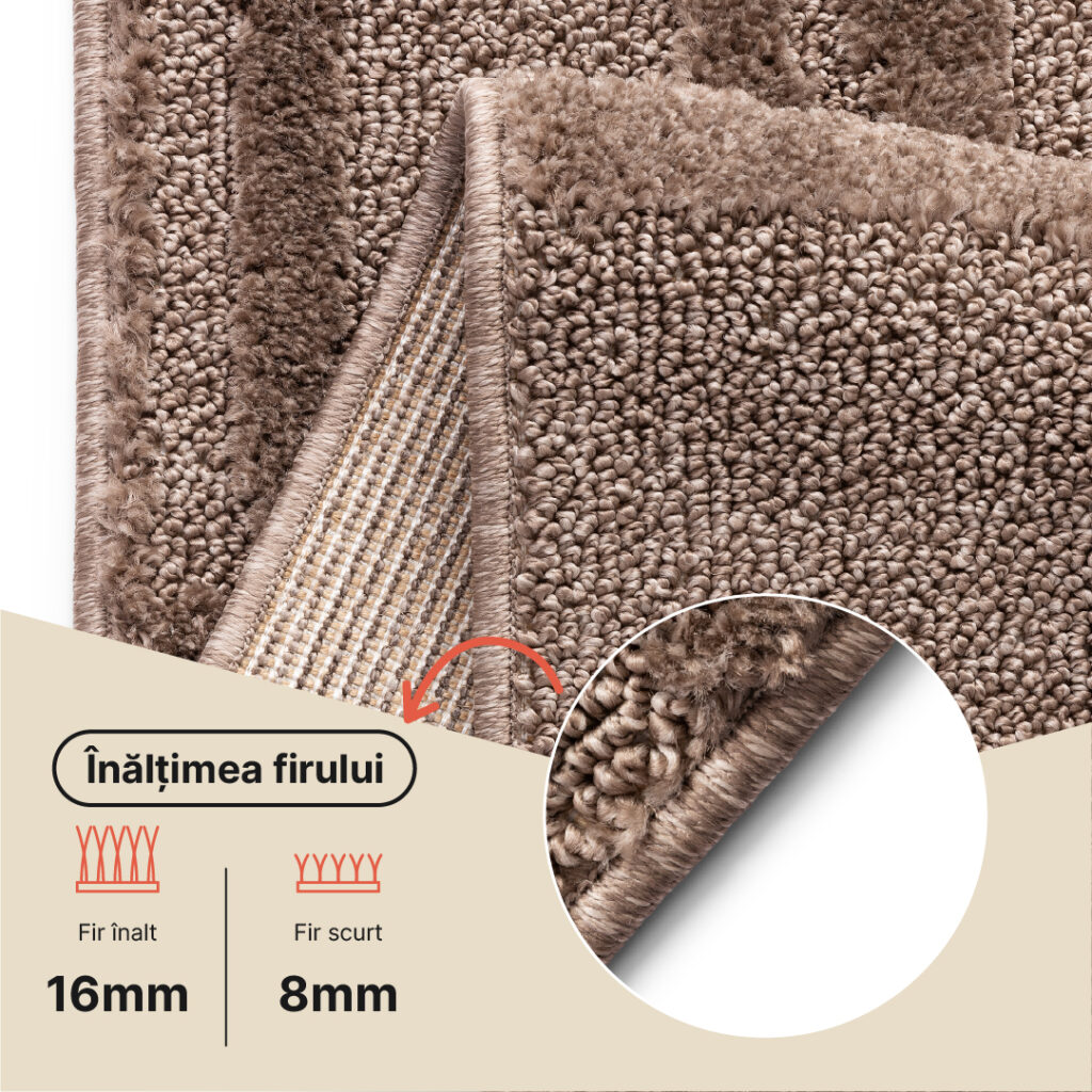 Covor Relievo 3D Taupe Geometric