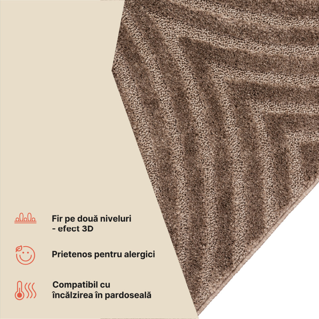 Covor Linea 3D Taupe Arcade