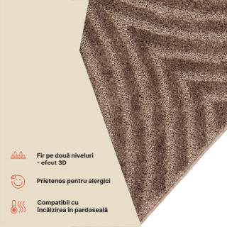 Covor Linea 3D Taupe Arcade