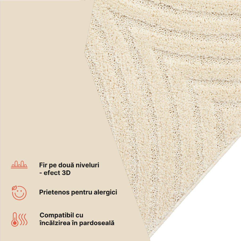 Covor Linea 3D Crem Arcade