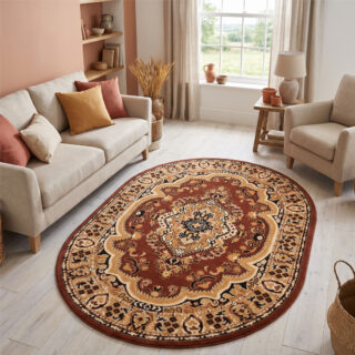 Covor Atlas Oval Clasic Ornament Bej Maro