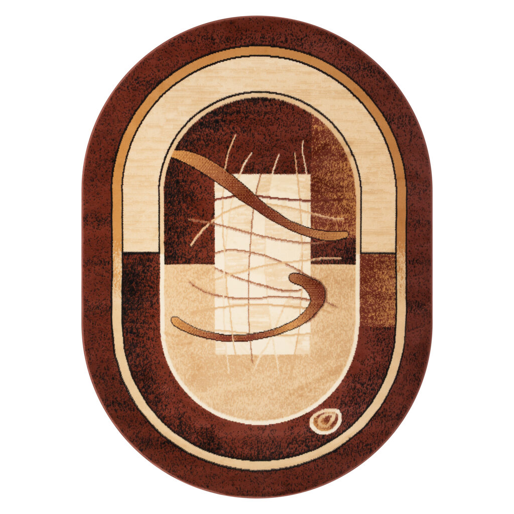 Covor Atlas Oval Maro Bej Abstract