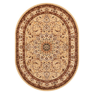 Covor Atlas Oval Ornament Bej Deschis