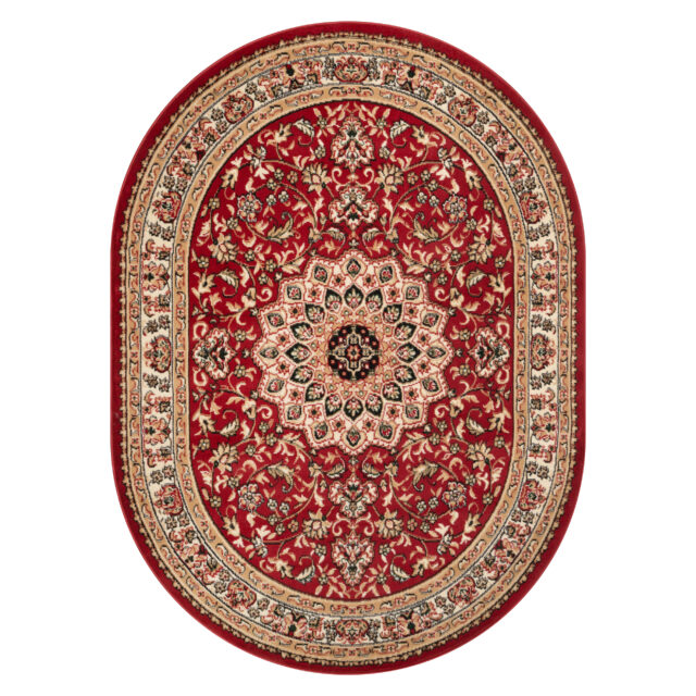 Covor Atlas Oval Ornament Roșu Bej