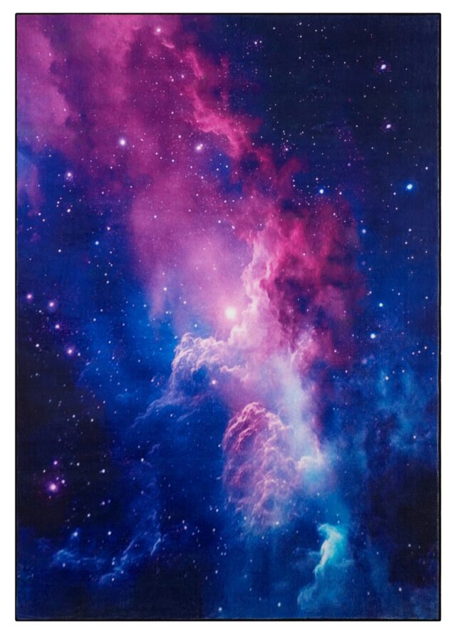 Covor Cosmo Game Galaxie Albastru-Roz Antiderapant