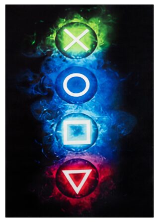 Covor Cosmo Game Simboluri De Joc Neon Antiderapant