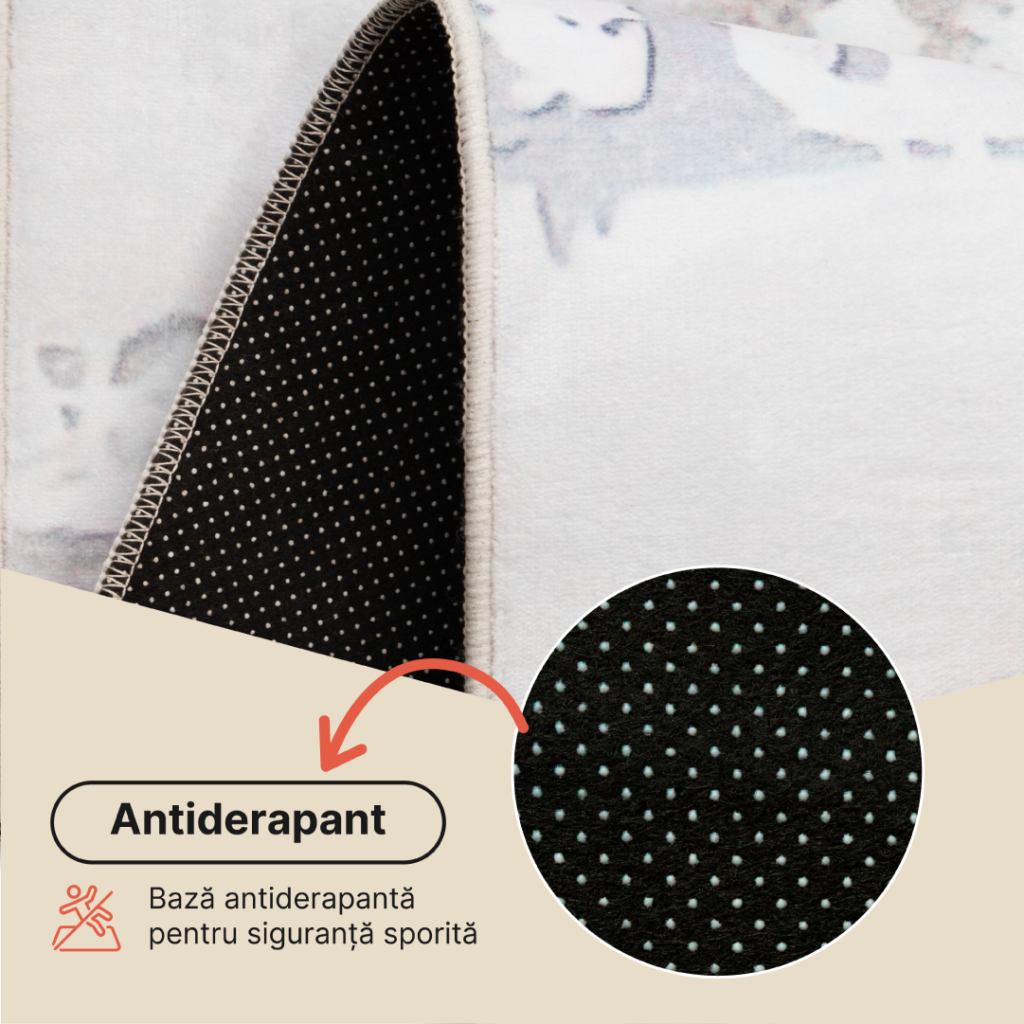 Covor Ash Bej Crem Antiderapant