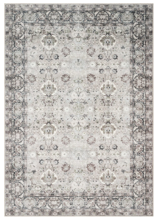 Covor Ispahan Gri Verde Motiv Floral
