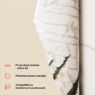 Covor Golden Crem Verde Frunze