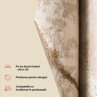 Covor Golden Bej Auriu Maro Linii