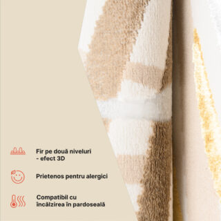Covor Golden Crem Auriu Bej Frunze