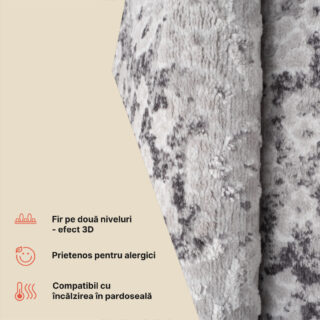 Covor Sky Gri Crem Vintage Ornamente