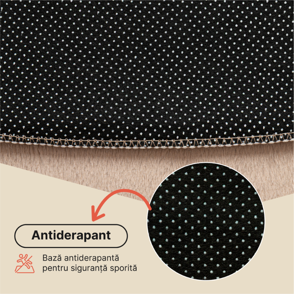 Covor Lumi Rotund Bej Antiderapant