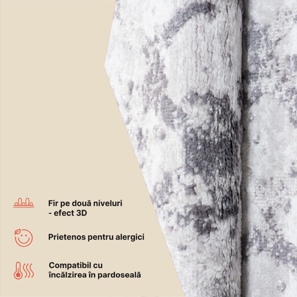 Covor Sky Gri Geometric Diamante