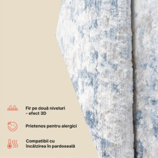 Covor Sky Albastru Geometric Diamante
